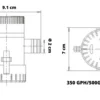 Taille de la pompe de cale 350/500/750gph